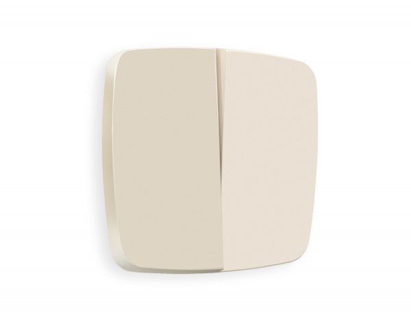 Лицевая панель OMEGA (Бежевый матовый) для 2-кл выключателей QUANT OP3230