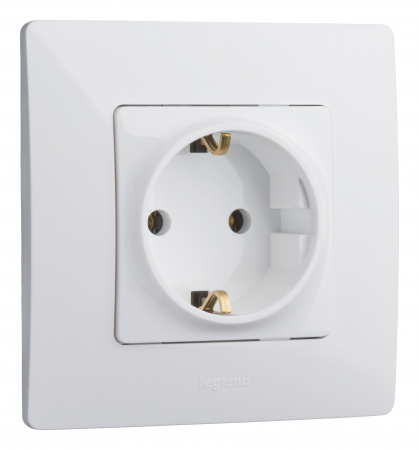 Legrand Etika Белый Розетка с/з, винтовые клеммы