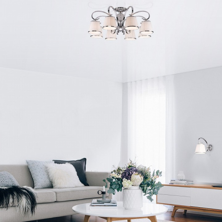 Потолочная люстра с абажурами 60088/8 хром Eurosvet Tessa