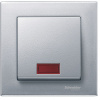 SE Merten SM Алюминий Клавиша 1-ая с окошком, без линзы