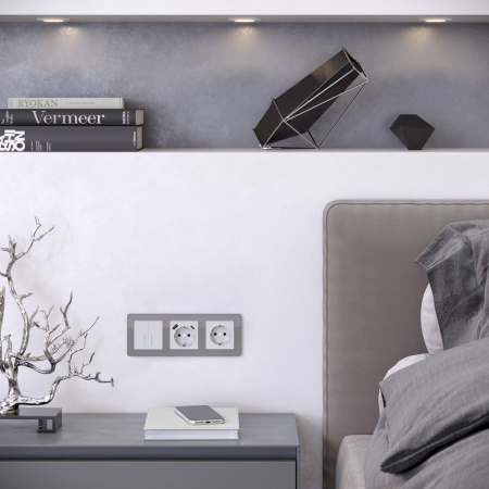 Рамка из акрила на 3 поста Acrylic графит W0032704