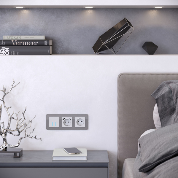 Рамка из акрила на 3 поста Acrylic графит W0032704