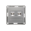 Systeme Electric Wessen 59 Матовый хром Розетка компьютерная 2-ая RJ45 кат.5e