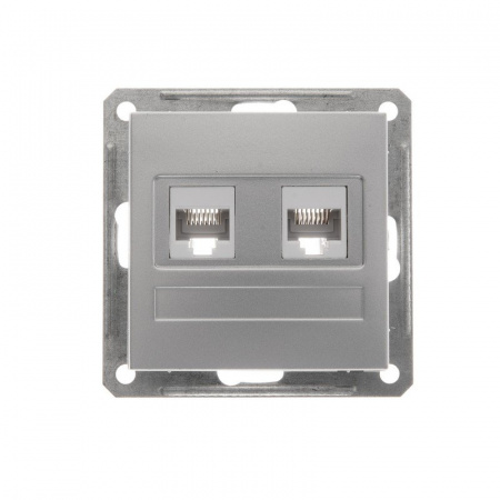 Systeme Electric Wessen 59 Матовый хром Розетка компьютерная 2-ая RJ45 кат.5e