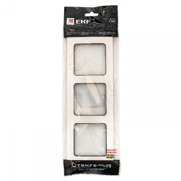 EKF PROxima Стокгольм Белый Линяя черная Рамка 3-ая