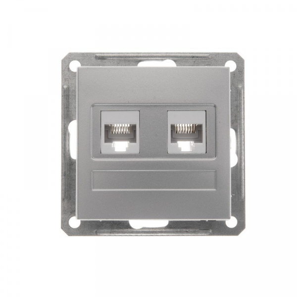 Systeme Electric Wessen 59 Матовый хром Розетка компьютерная 2-ая RJ45 кат.5e