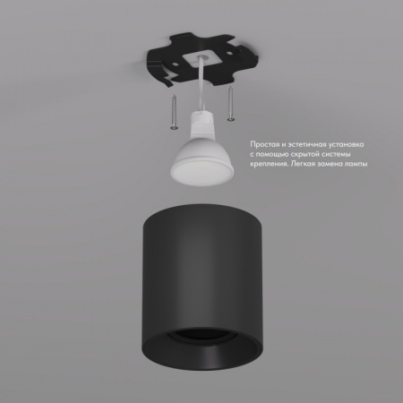 DK3040-BK Светильник накладной IP 20, 10 Вт, GU5.3, LED, черный, пластик