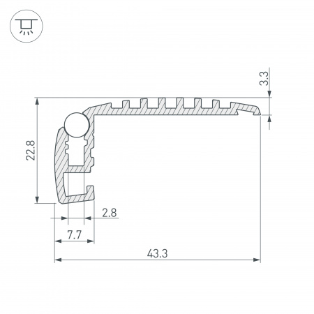 Профиль Arlight STEP-MINI-2000 ANOD 019195