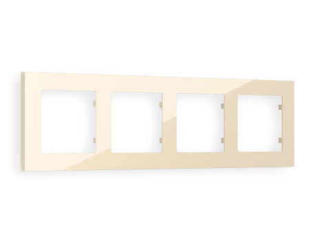 Рамка ALFA Techno (Бежевый глянец) 4-ая AF220304