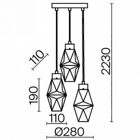 Подвесной светильник Modern MOD325PL-03G Maytoni Coctail time