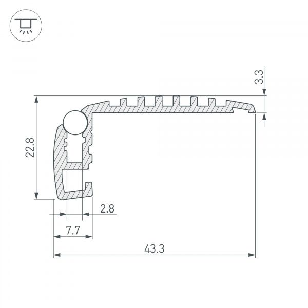 Профиль Arlight STEP-MINI-2000 ANOD 019195
