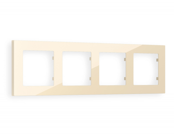 Рамка ALFA Techno (Бежевый глянец) 4-ая AF220304