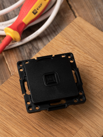 EKF PROxima Стокгольм Черный Розетка RJ-45