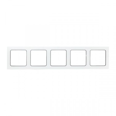 EKF Стокгольм Рамка 5-местная белая с линией цвета черный
