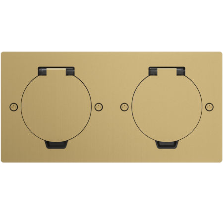 Лючок Surface 4 мод. (2 мод. 45х45 мм.), круглая крышка, золото, IP44