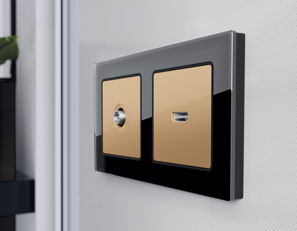 Лицевая панель ALFA (Шампань) для TV розетки QUANT AP6130