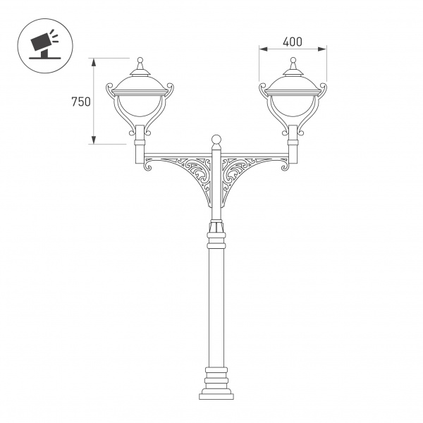 Arlight Светильник OXOR-AMPIL-C-400x750-35W Day4000 (BK, 120 deg, 230V) IP65 (-)