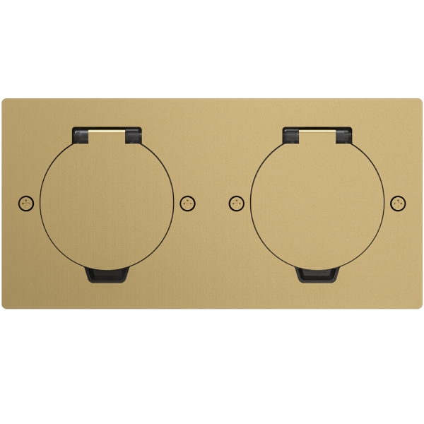 Лючок Surface 4 мод. (2 мод. 45х45 мм.), круглая крышка, золото, IP44