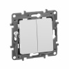 Legrand Etika Белый Переключатель 2-клавишный, 10А, Автоматические клеммы