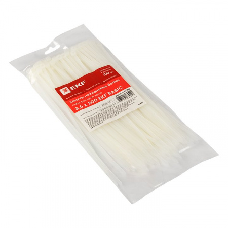 EKF Basic Хомут нейлоновый (3,6х200) (100шт.)