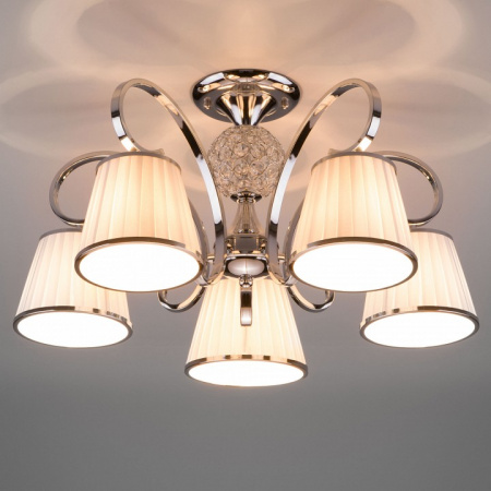 Потолочная люстра с абажурами 60088/5 хром Eurosvet Tessa