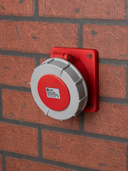 EKF PROxima Розетка стационарная внутренняя угловая 4352 3Р+РЕ+N 63А 380В IP67