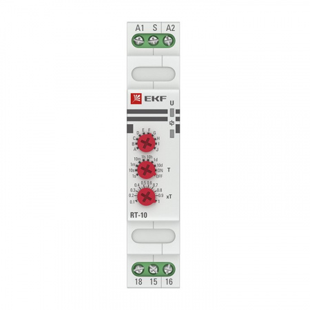 EKF PROxima Реле времени (10 устанавл. функц.) RT-10 12-240В