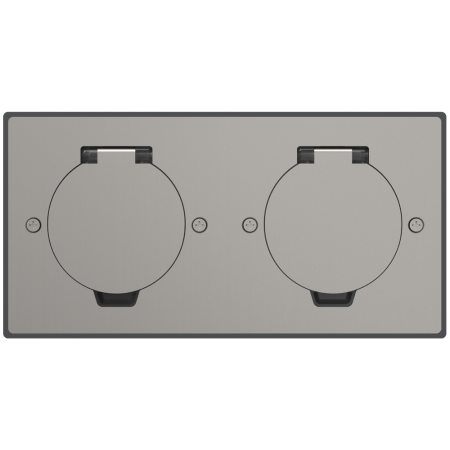 Лючок Surface 4 мод. (2 мод. 45х45 мм.), круглая крышка, никель, IP44