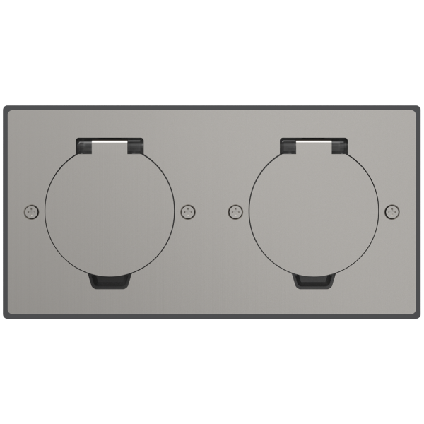 Лючок Surface 4 мод. (2 мод. 45х45 мм.), круглая крышка, никель, IP44