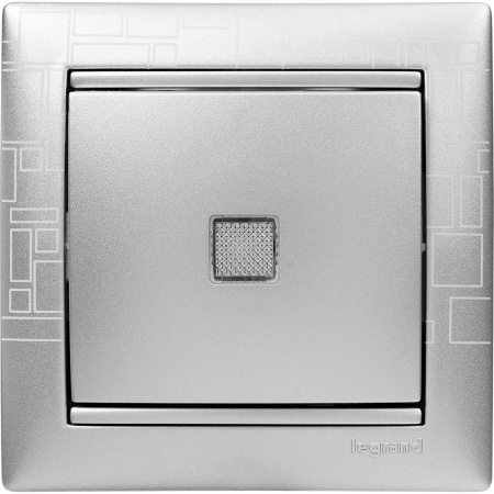 Legrand Valena Алюминий Выключатель 1-клавишный с подсветкой