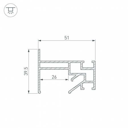 Arlight Профиль STRETCH-25-WALL-SIDE-2000 (Алюминий)