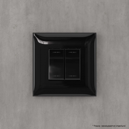 DKC Avanti Черный квадрат Инвертор двухклавишный