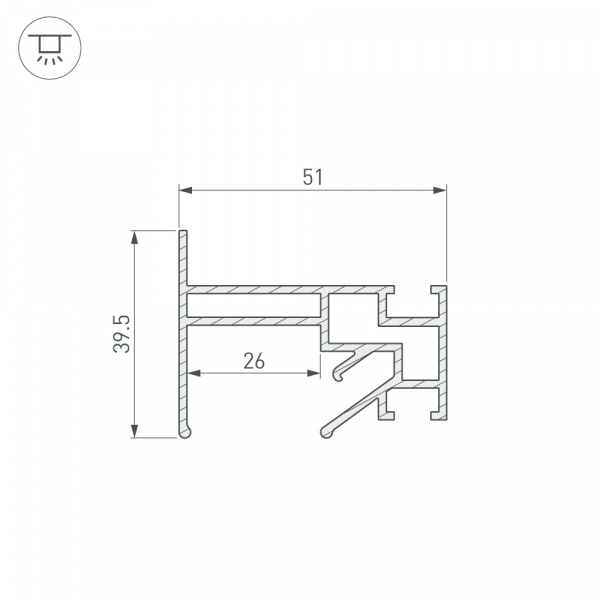 Arlight Профиль STRETCH-25-WALL-SIDE-2000 (Алюминий)