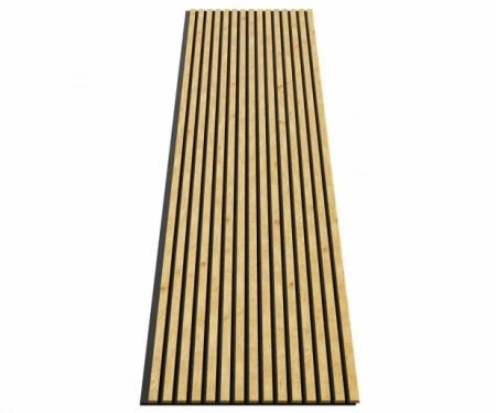 Акустическая панель, черный войлок, 2750х600х19мм, рейки МДФ дуб медный