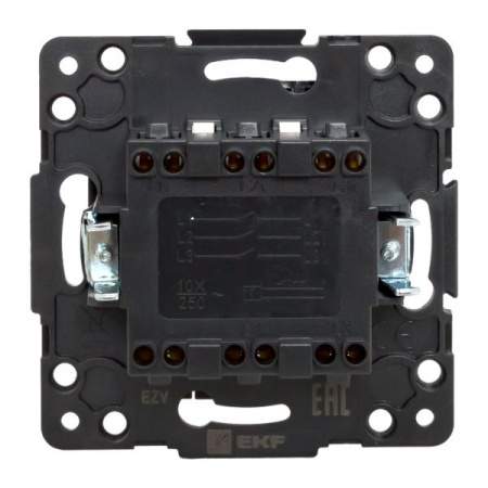 EKF PROxima Стокгольм Черный Выключатель 3-кл, 10А