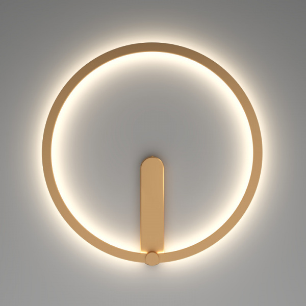 DK5035-SG Бра ROUND со светодиодом, IP20, 24W, 3000/4000/6500K, матовое золото, алюминий