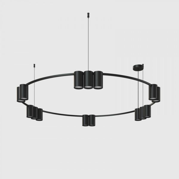 DK4067-BK Подвесной светильник ORBIT, IP20, 15xGU10 LED до 15 Вт, черный матовый, алюминий