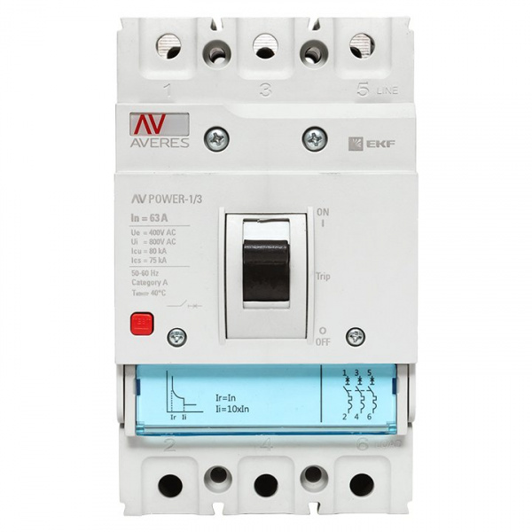 EKF Averes Автоматический выключатель AV POWER-1/3  63А 80kA TR