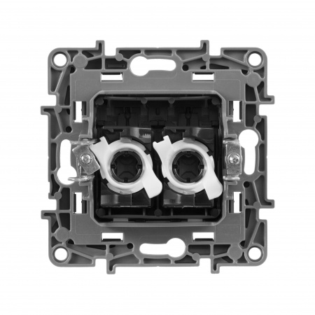 Legrand Etika Алюминий Розетка компьютерная 2-ая RJ45, категория 5е UTP - Etika - алюминий