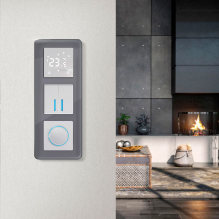 Рамка из стекла на 3 поста Elite графит W0032440