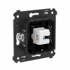 DKC Avanti Компьютерная розетка RJ-45 без шторки в стену, кат.6 одинарная, Черный квадрат