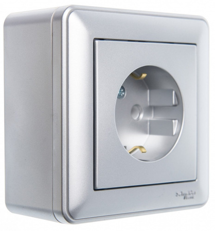 Systeme Electric Wessen 59 Матовый хром Коробка 1-ая подъемная для наружного монтажа с рамкой