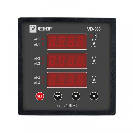 EKF PROxima Вольтметр цифровой на панель (96х96) VD-963 трехфазный