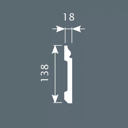 Плинтус PX006, 138х18, 2000мм, Экополимер/12