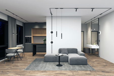 DK5330-BK Светильник для трека Air, серия Linear 4000 со светодиодом, L230*W26*H36мм, 48V DC, 9W, RA?90, 120°, 4000K, IP20, черный, алюминий