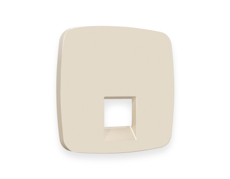 Лицевая панель OMEGA (Бежевый матовый) для компьютерной/телефонной розетки RJ-45/RJ-11 QUANT OP3320