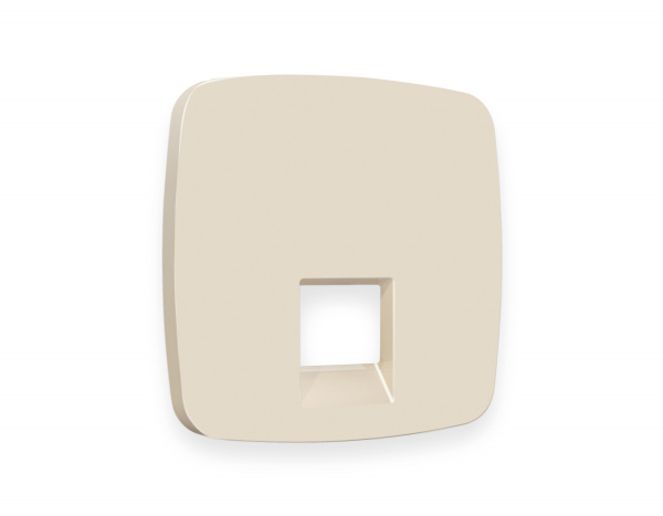 Лицевая панель OMEGA (Бежевый матовый) для компьютерной/телефонной розетки RJ-45/RJ-11 QUANT OP3320