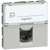 Legrand Mosaic Алюминий Розетка RJ 45 кат 5е UTP 2 мод LCS²