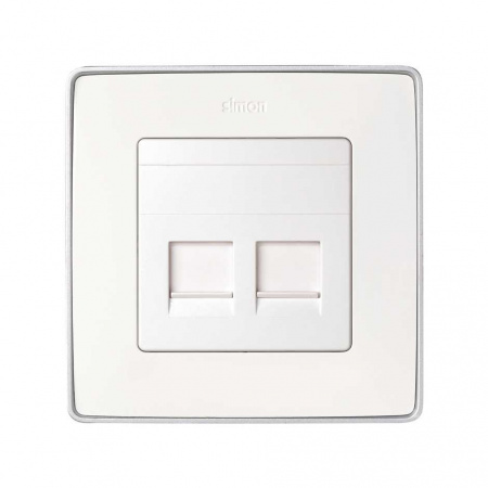 Simon 75 Мех Белый Адаптер на 2 RJ-45 75540-, 75541-, 75528-, 75544-39 АМР