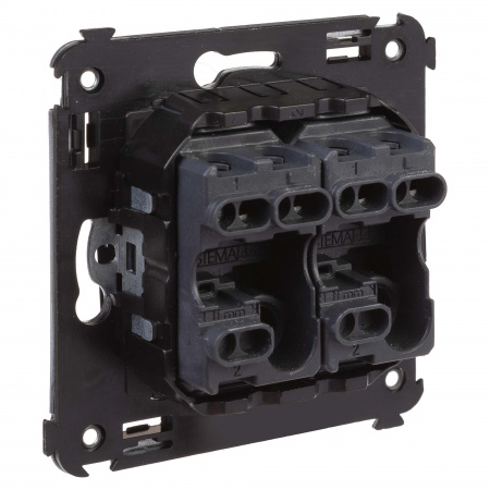 DKC Avanti Черный квадрат Выключатель двухклавишный